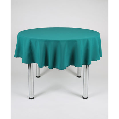 Runde, einfarbige Tischdecke in Jadegrün, extrabreit. Geeignet für Hochzeiten, Partys, Taufen.