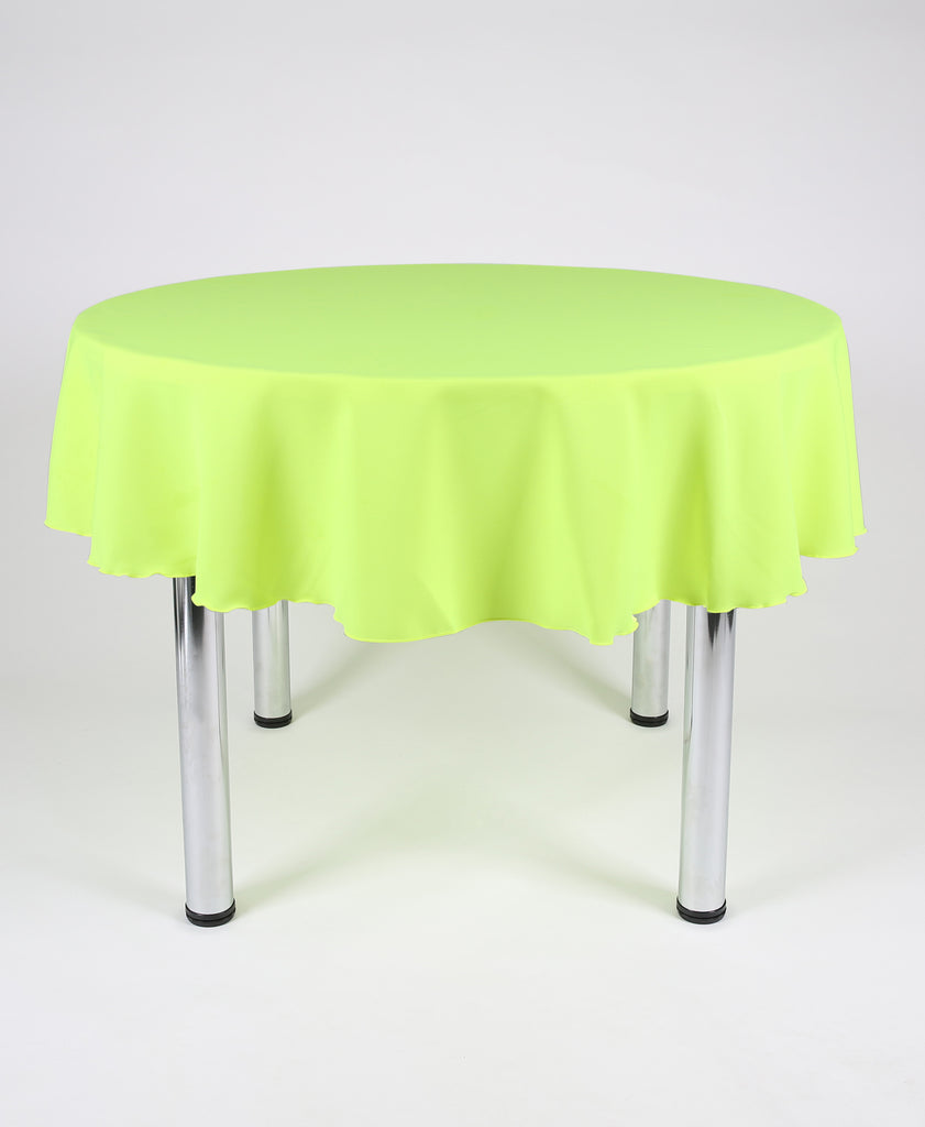 Lime Green Plain Round Tablecloth