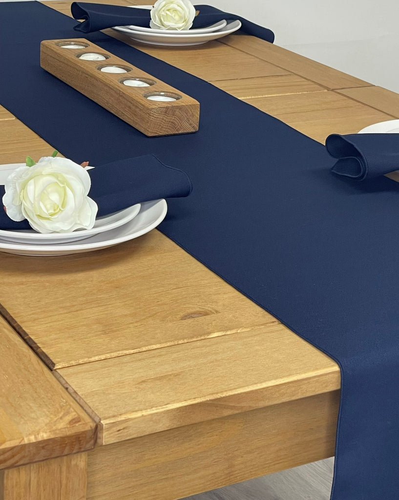 Navy Blue Fabric Napkin and Table Runner set