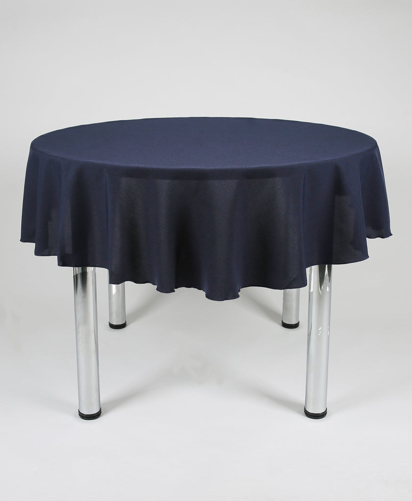 Navy Plain Round Tablecloth