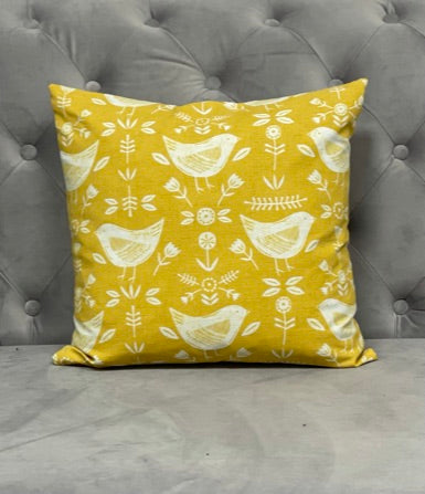 Ochre Scandi Narvik Bird Design Cotton Cushion covers