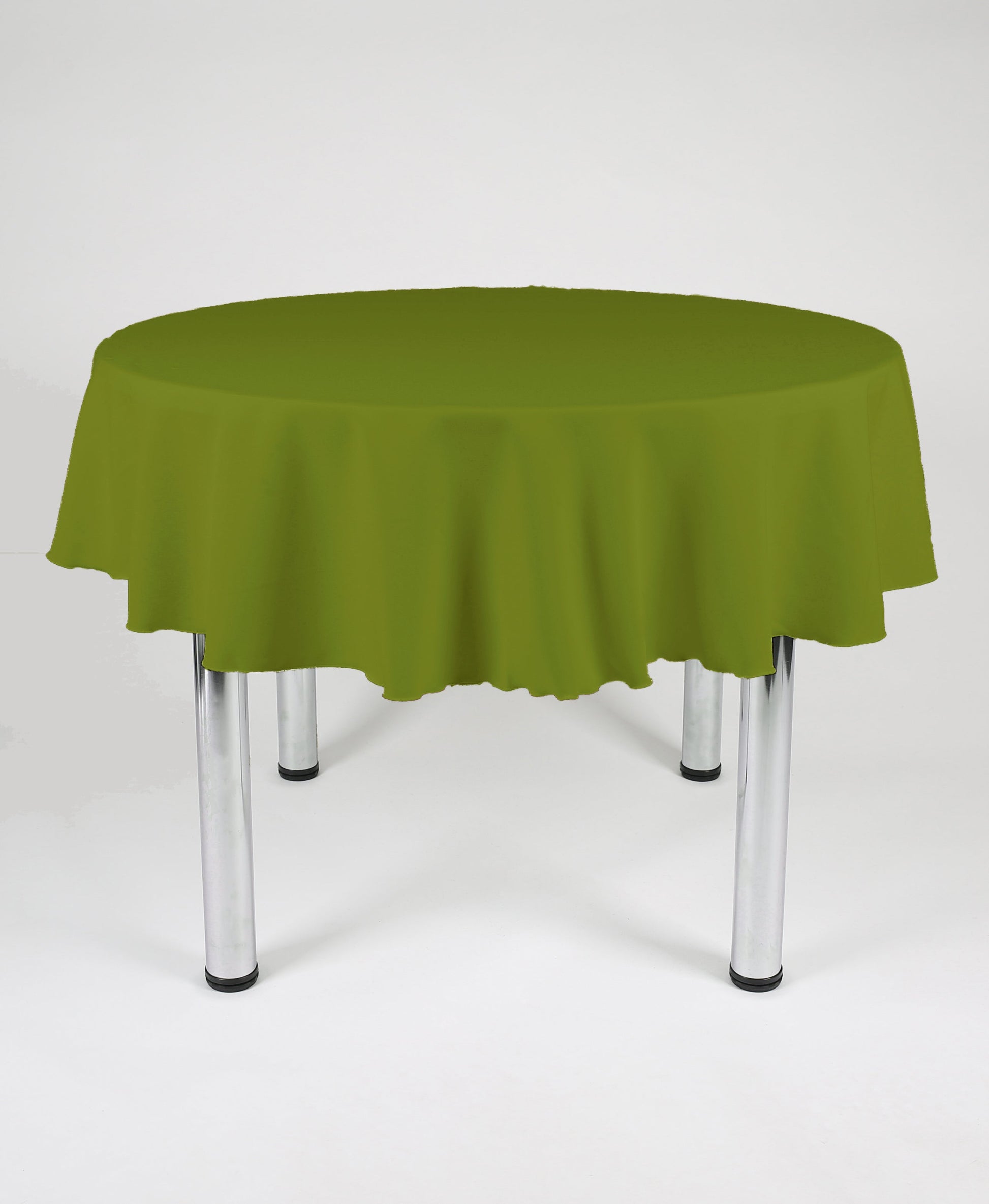 Olive Green Plain Round Tablecloth