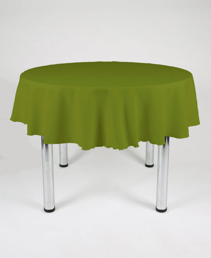 Olive Green Plain Round Tablecloth