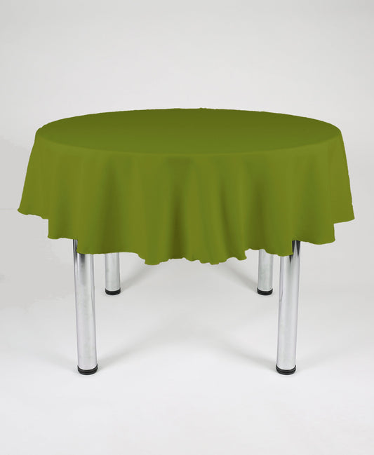Olive Green Plain Round Tablecloth