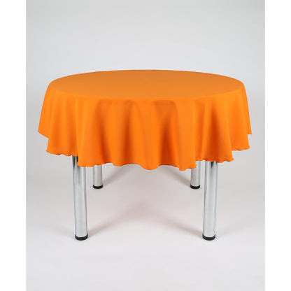Orange Round Plain Tablecloth - Extra Wide suitable for weddings, parties, christenings.