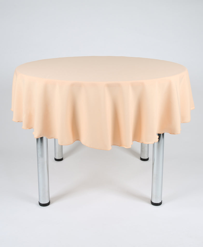 Peach Plain Round Tablecloth