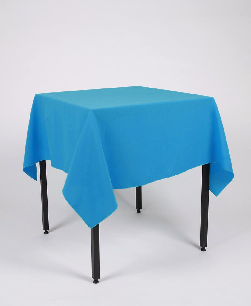 Peacock Blue Plain Square Tablecloth