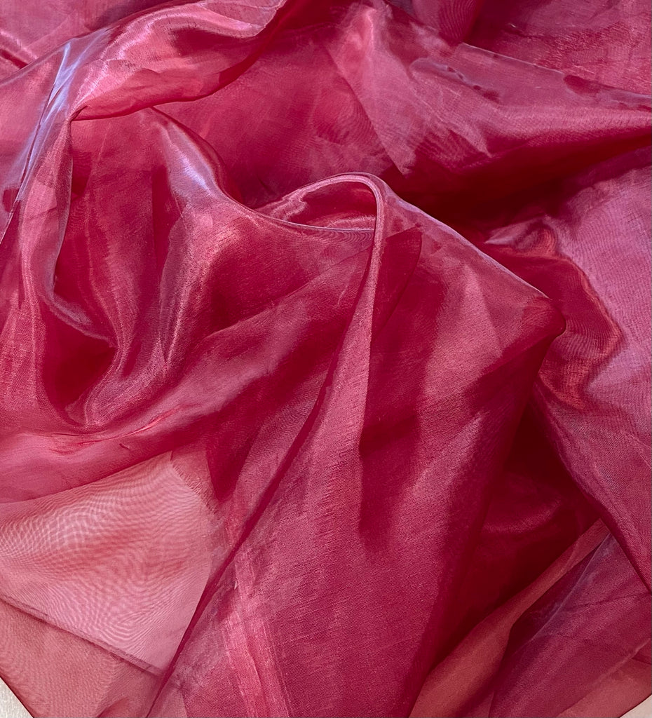 Pink Plain Dye Organza Fabric