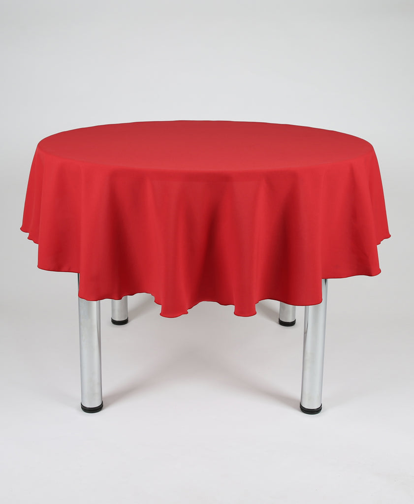 Red Plain Round Tablecloth