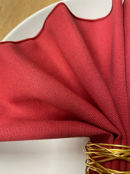 Baumwollserviette, einfarbig, Rosso Red (4er-Pack)