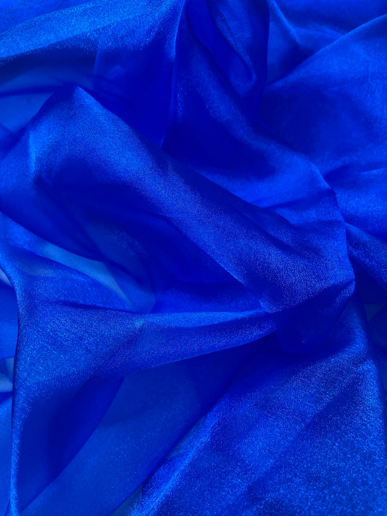 Royal Blue Plain Dye Organza Fabric 