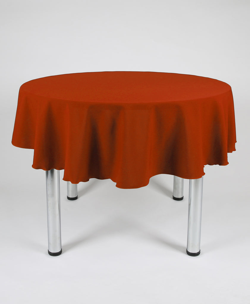 Rust Plain Round Tablecloth