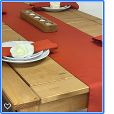 Rust Red Fabric Napkin and Table Runner set