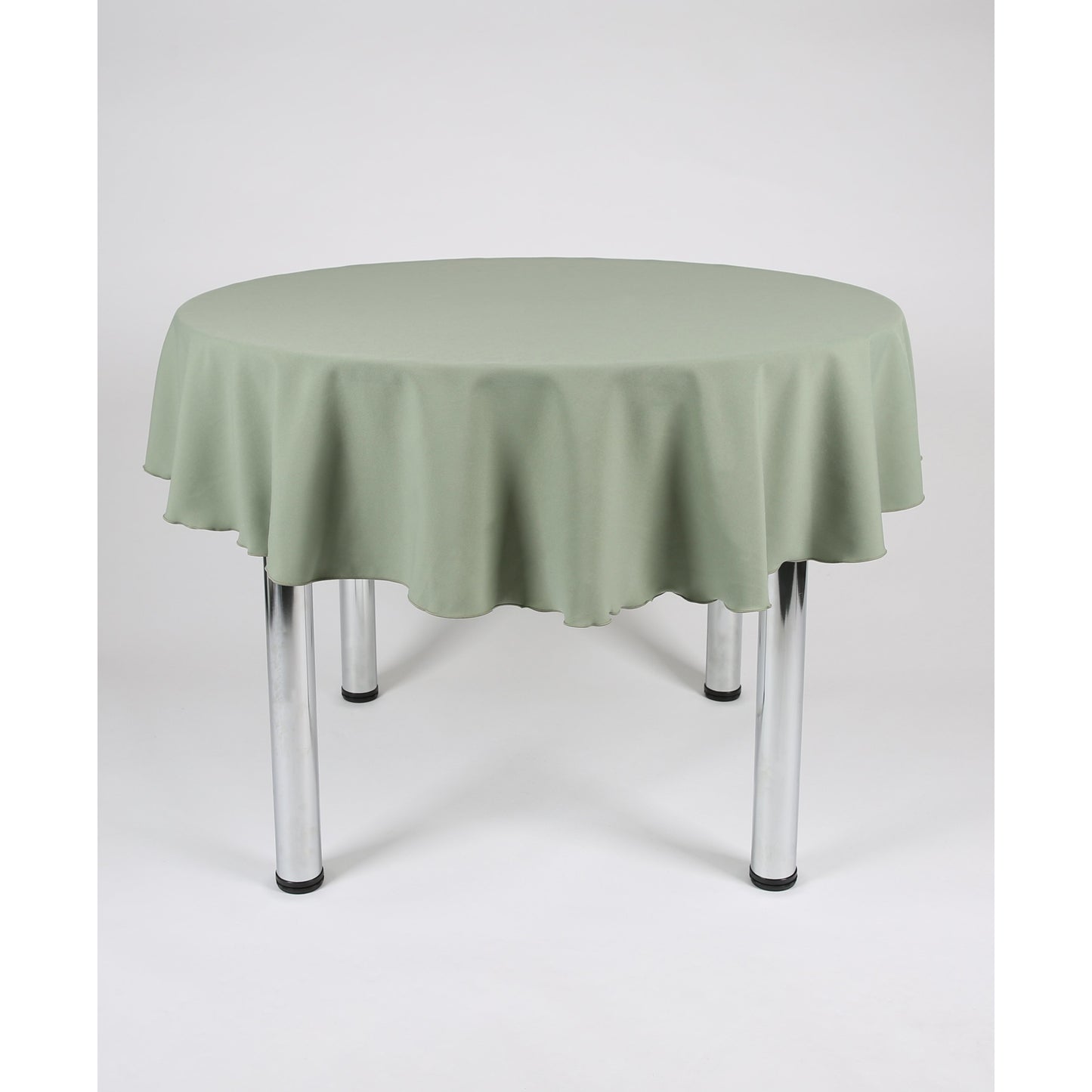 Runde, schlichte Tischdecke in Salbeigrün, extrabreit, geeignet für Hochzeiten, Partys, Taufen