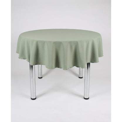 Runde, schlichte Tischdecke in Salbeigrün, extrabreit, geeignet für Hochzeiten, Partys, Taufen