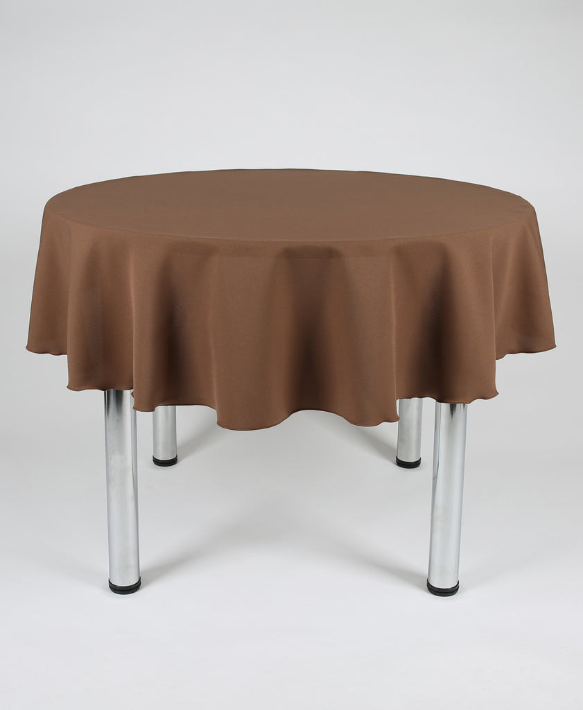 Taupe Plain Round Tablecloth