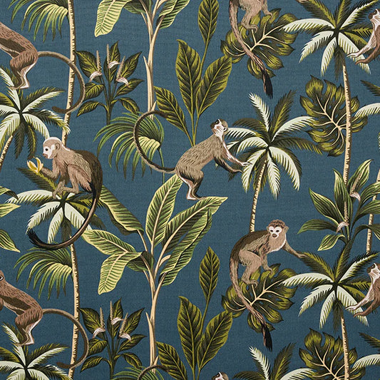 Baumwollstoff mit Affen-Print